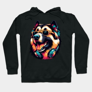 Anatolian Shepherd Smiling DJ in Japanese Art Hoodie